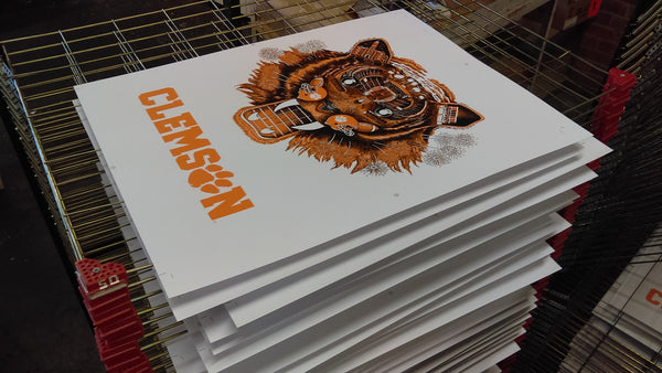 Clemson - Art Print in Orange, Black & White