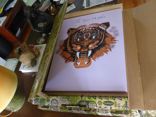 Clemson - THE TIGER WITHIN Official Art Print in Orange, Black & White